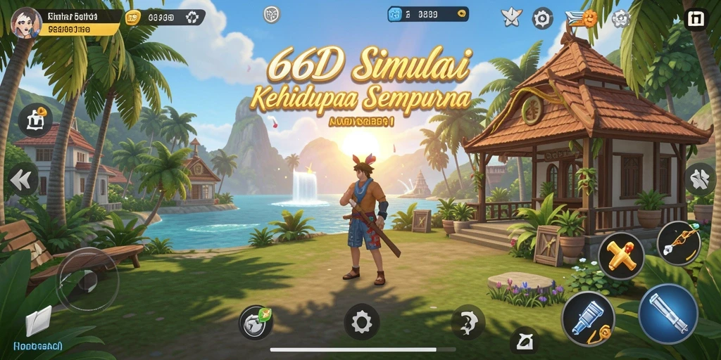 Tampilan menarik dari gameplay 66D dalam simulasi kehidupan.