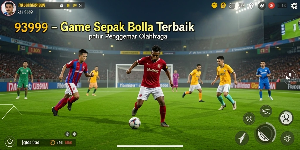 Tangkapan layar menunjukkan gameplay seru dalam 9399, terinspirasi dari sepak bola nyata.