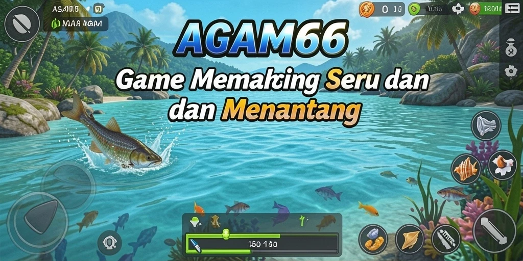 Screenshot gameplay AGAM66 yang penuh aksi memancing.