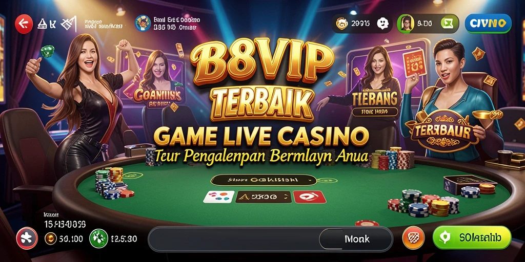 Tampilan gameplay B8VIP yang menarik dengan dealer langsung.