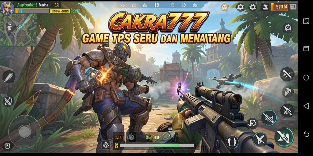 Screenshot CAKRA777 menampilkan aksi intens dalam game TPS.