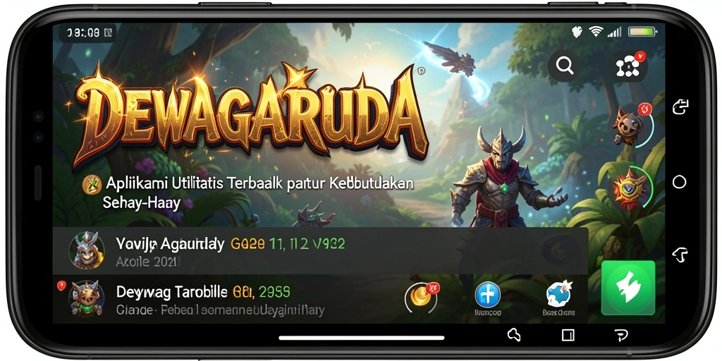 Tangkapan layar utama menunjukkan fitur-fitur utama DEWAGARUDA.