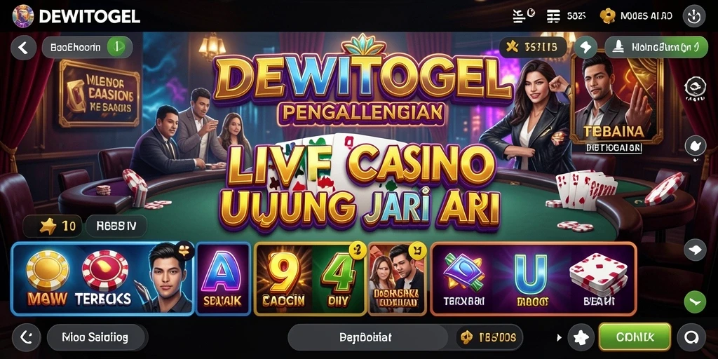 Screenshot DEWITOGEL menampilkan dealer langsung dalam permainan Live Casino.