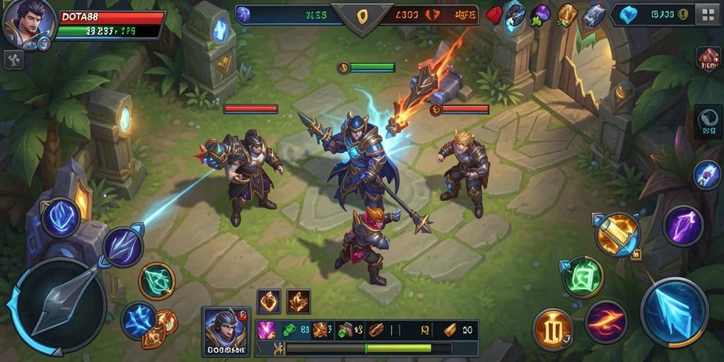 Tampilan screenshot gameplay DOTA88 yang mendebarkan dan menantang.