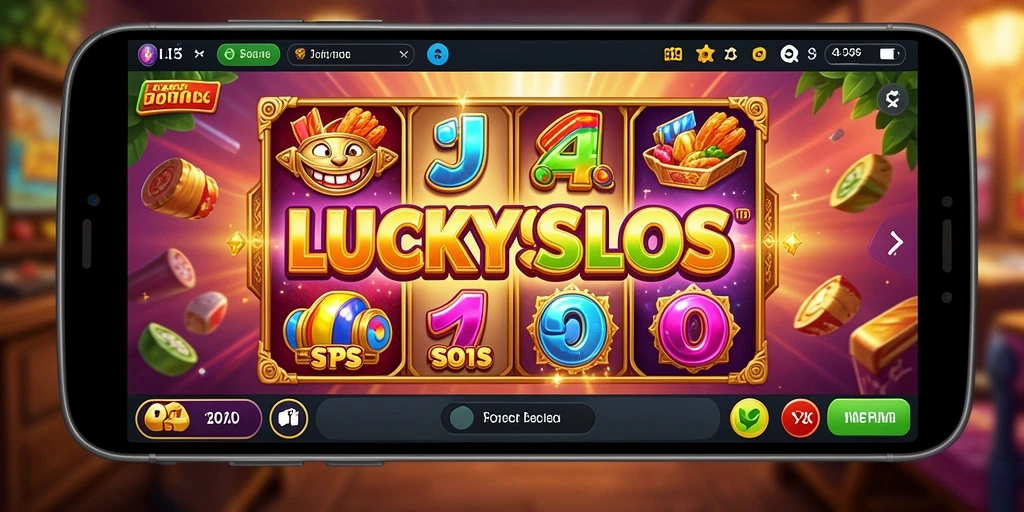 Tangkapan layar menunjukkan gameplay menarik LUCKYSLOTS yang menggabungkan slot dan TPS.