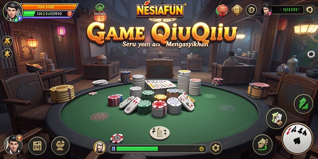 Tangkapan layar menunjukkan gameplay seru QiuQiu di NESIAFUN.
