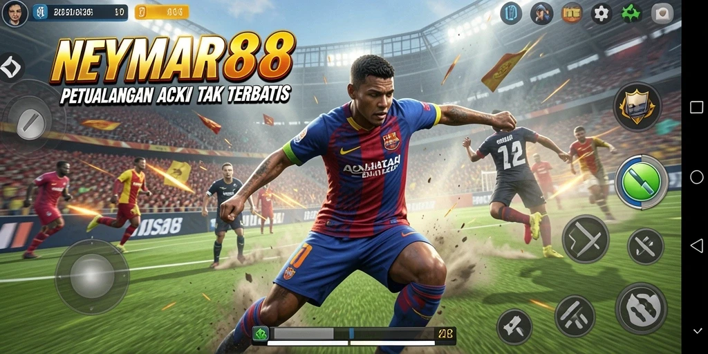 Tampilan gameplay menegangkan dari NEYMAR88 dengan aksi ARPG yang intens.