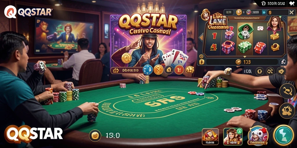 Gameplay Live Casino yang menegangkan dalam QQSTAR.
