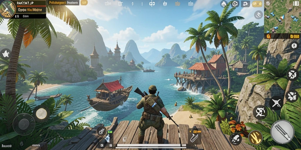 Tampilan menakjubkan dari gameplay RAKYATJP di dunia Open World.