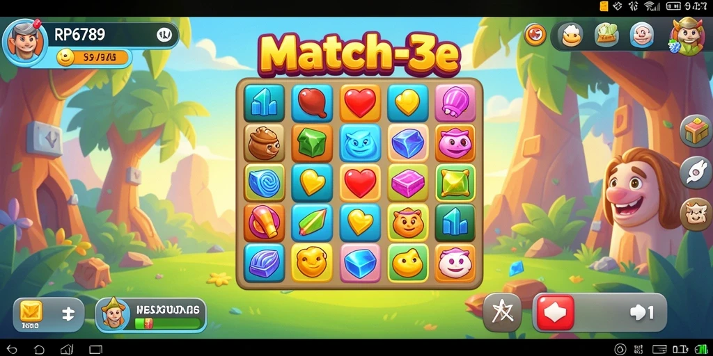 Tampilan gameplay seru dalam permainan Match-3 RP6789.