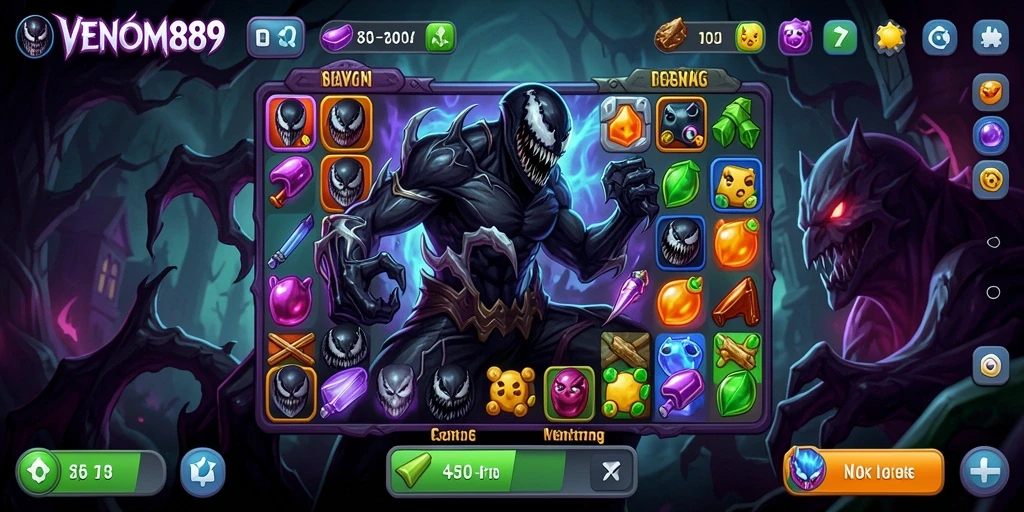 Screenshot gameplay VENOM889 dengan aksi Match-3 yang seru.