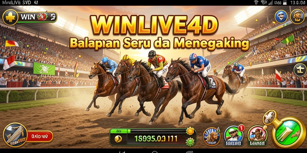 Screenshot gameplay balapan di WINLIVE4D dengan mobil yang melaju kencang.