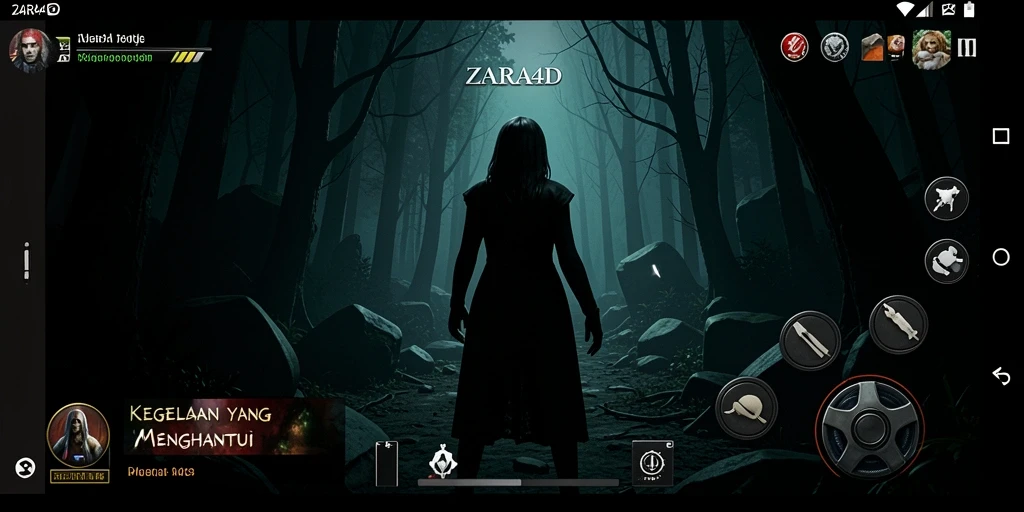 Tampilan gameplay menegangkan dalam ZARA4D di dunia kegelapan.